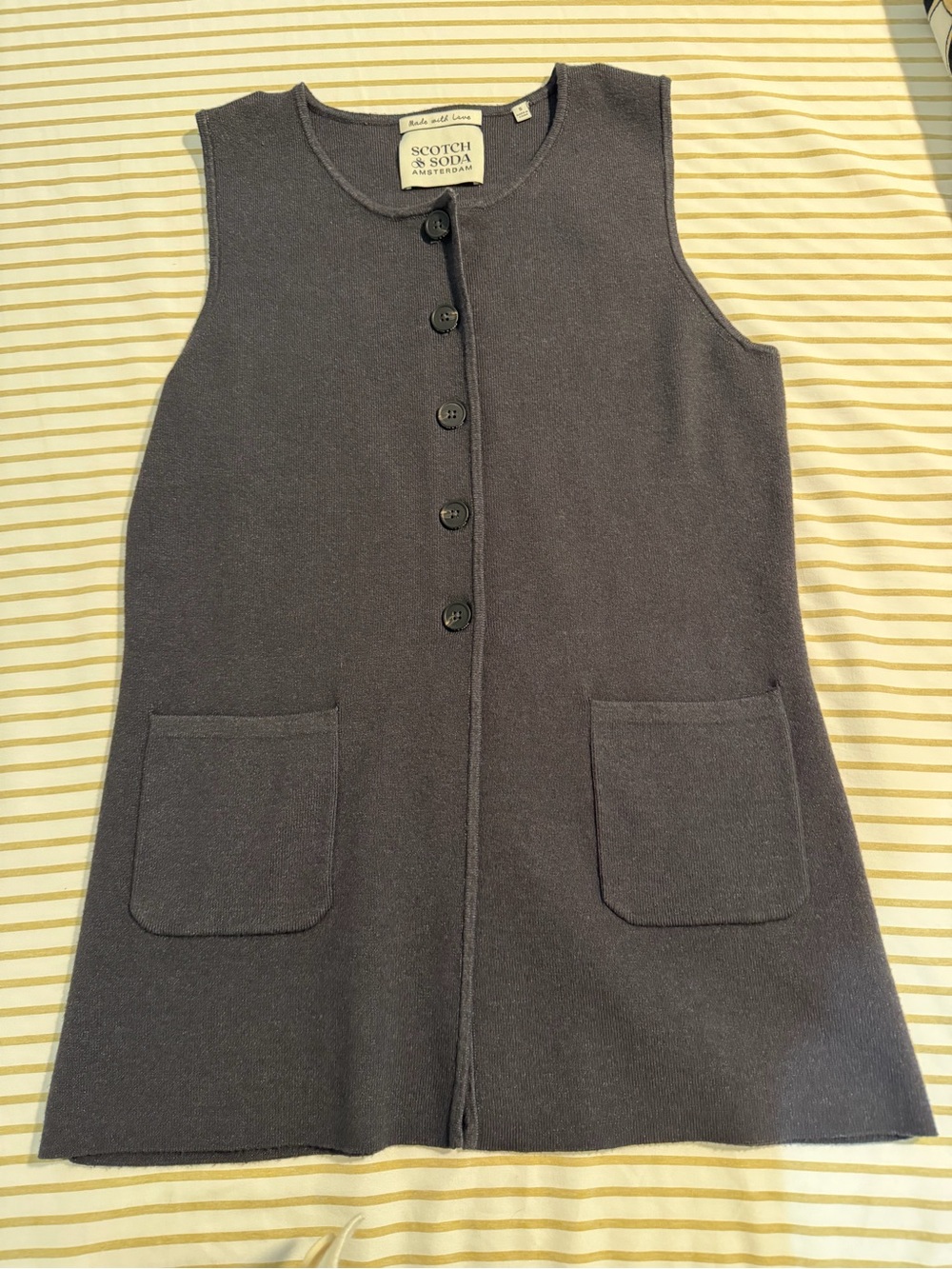 Scotch & Soda Girls Dark Navy Button-Front Pocket Dress